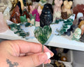 Moss agate heart wings