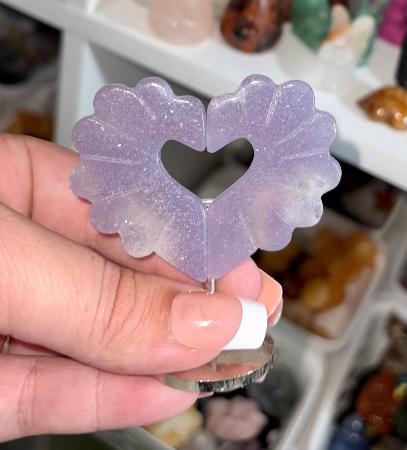 Lepidolite swan heart