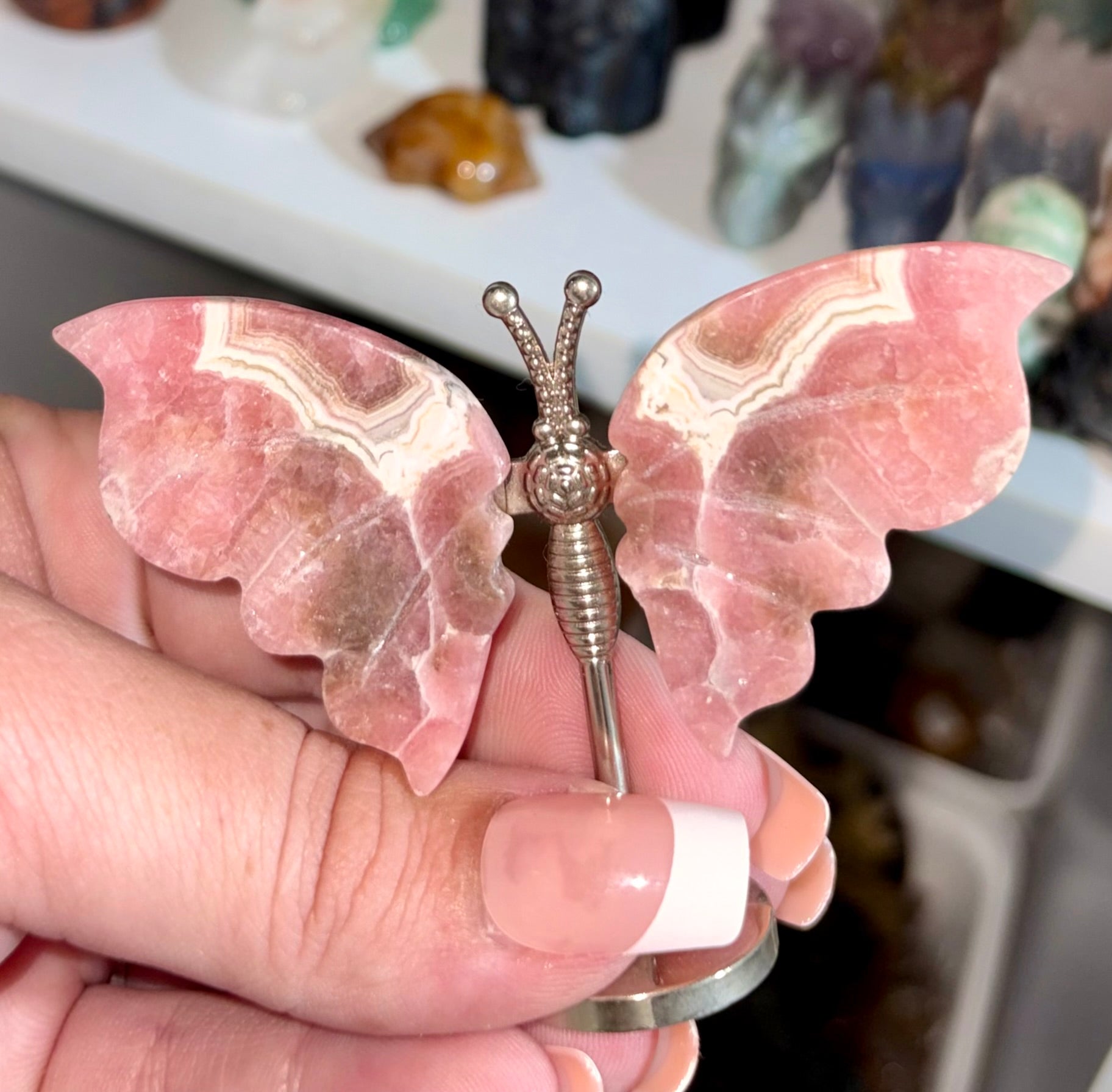Rhodochrosite butterfly