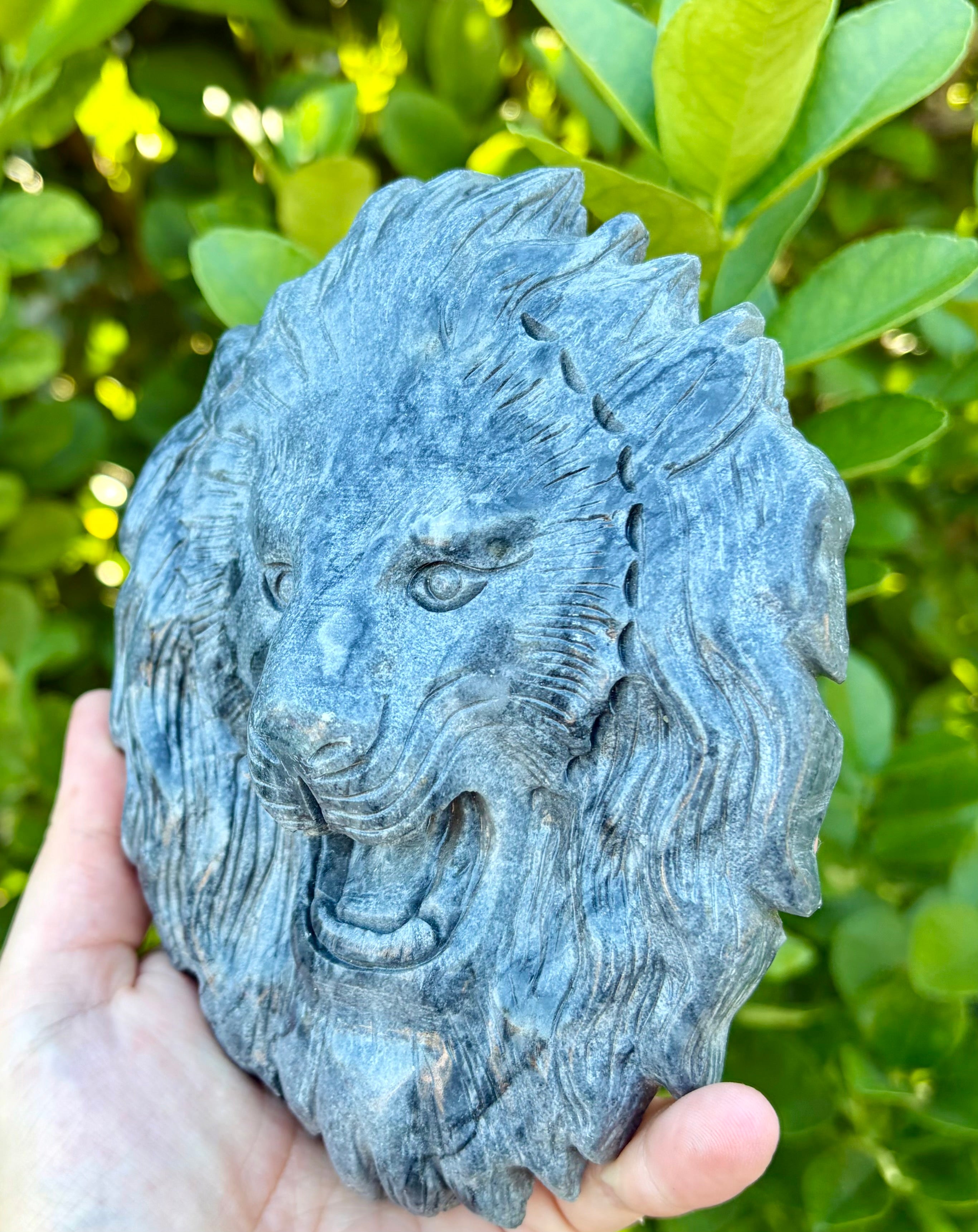 Grey Jade lion head