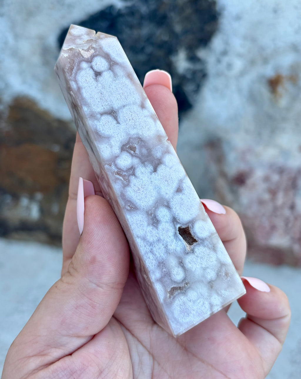 Pink Amethyst/ Flower agate tower