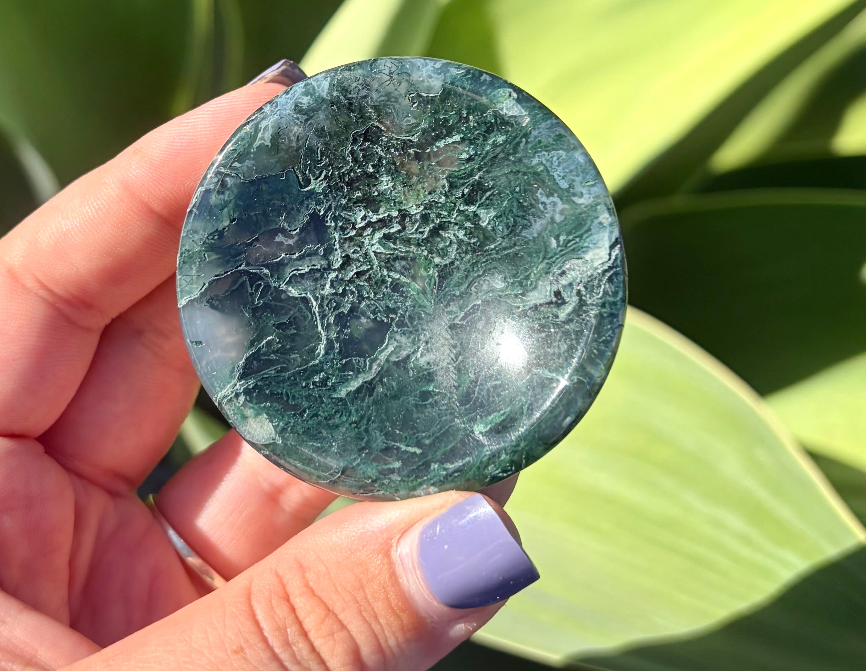 Moss agate bowl C