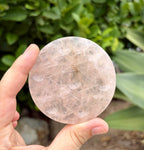 Star of David rose quartz discs
