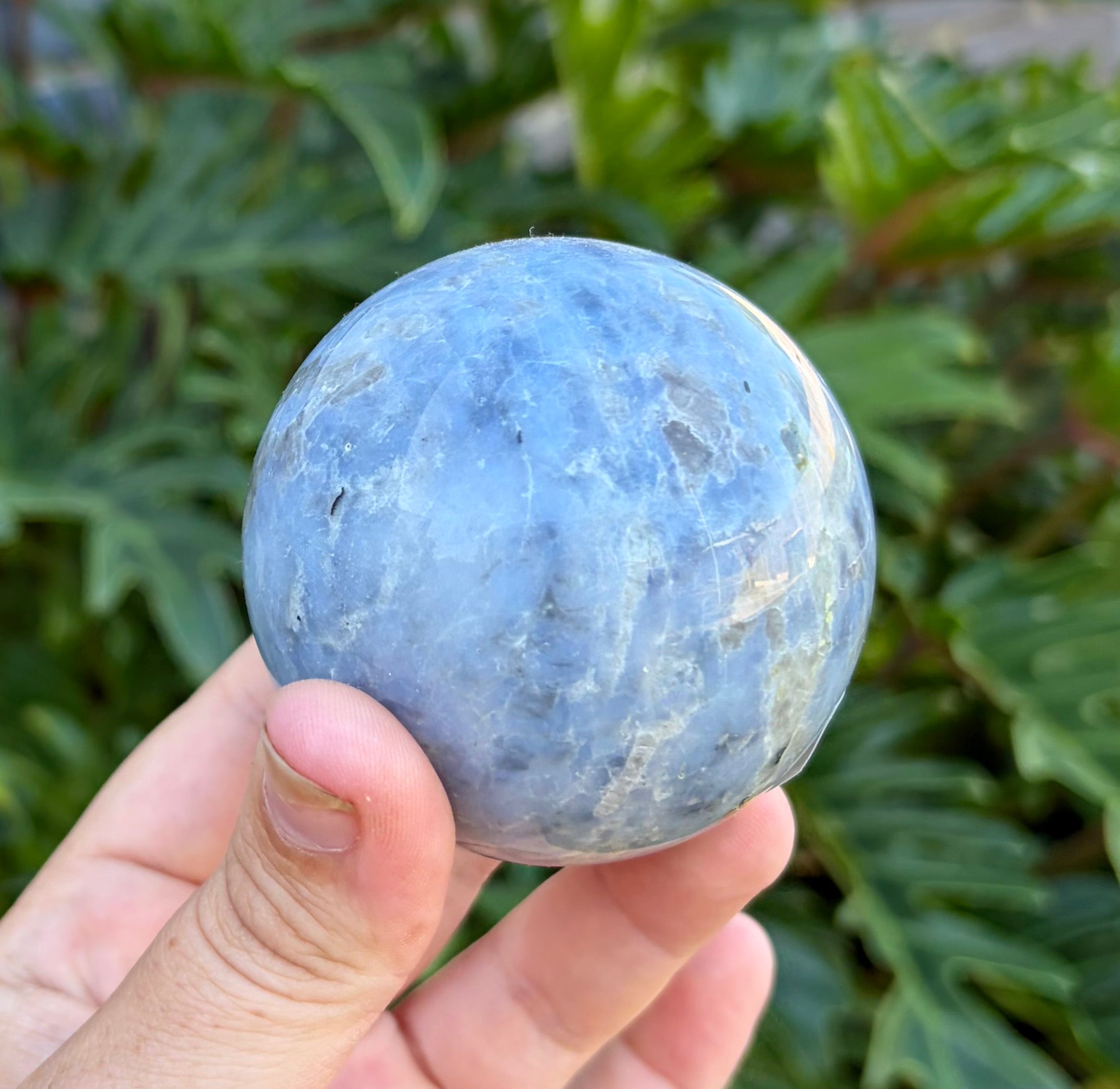 Blue opal sphere