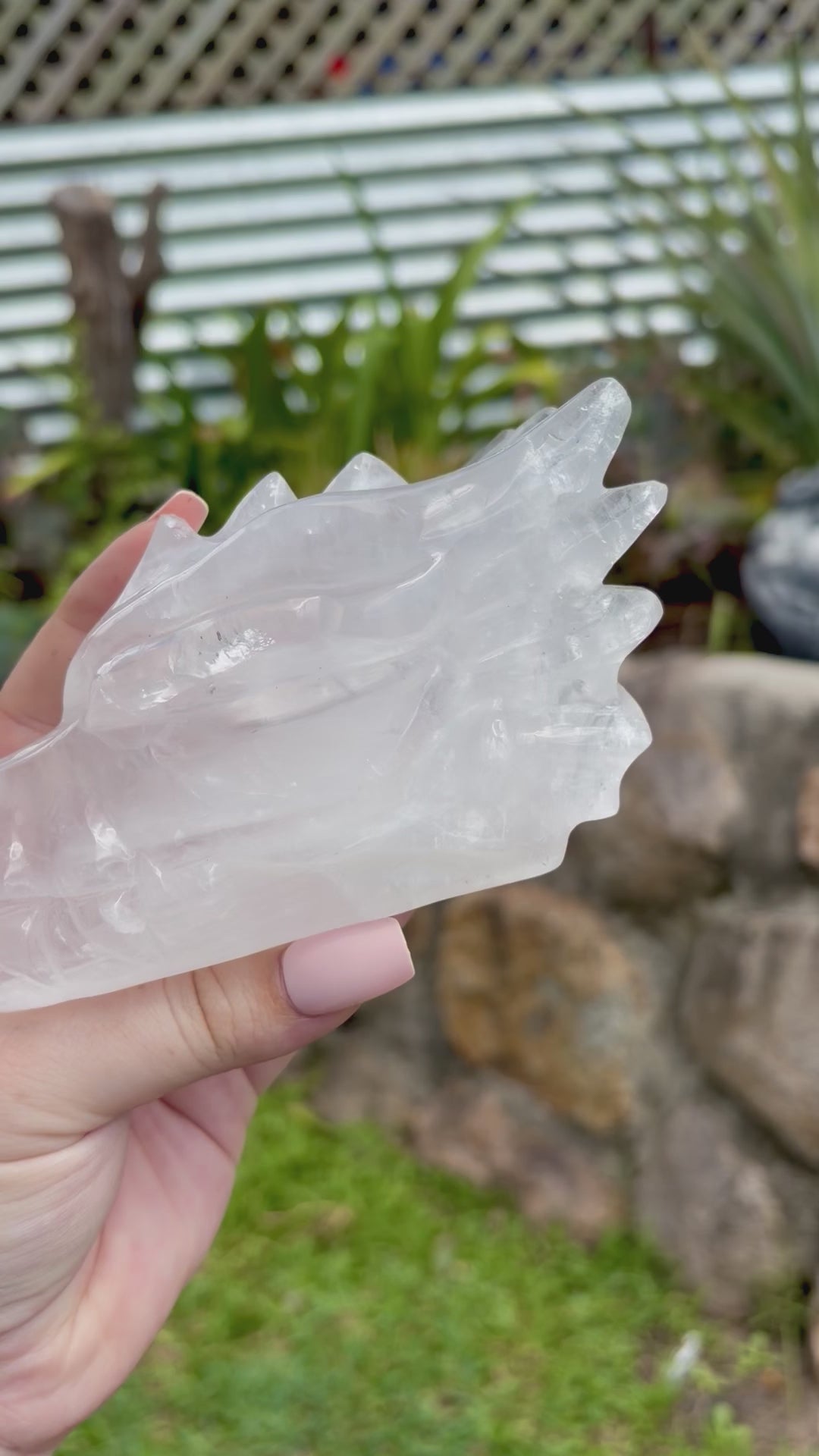 Clear quartz dragon head