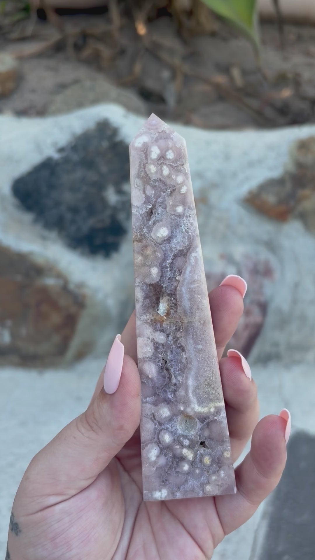 Pink amethyst/ amethyst/ flower agate tower