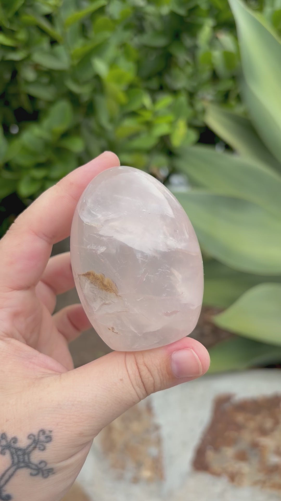 Ice rose quartz free form A