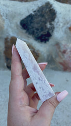 Pink amethyst/ flower agate tower