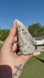 White lace agate gnome